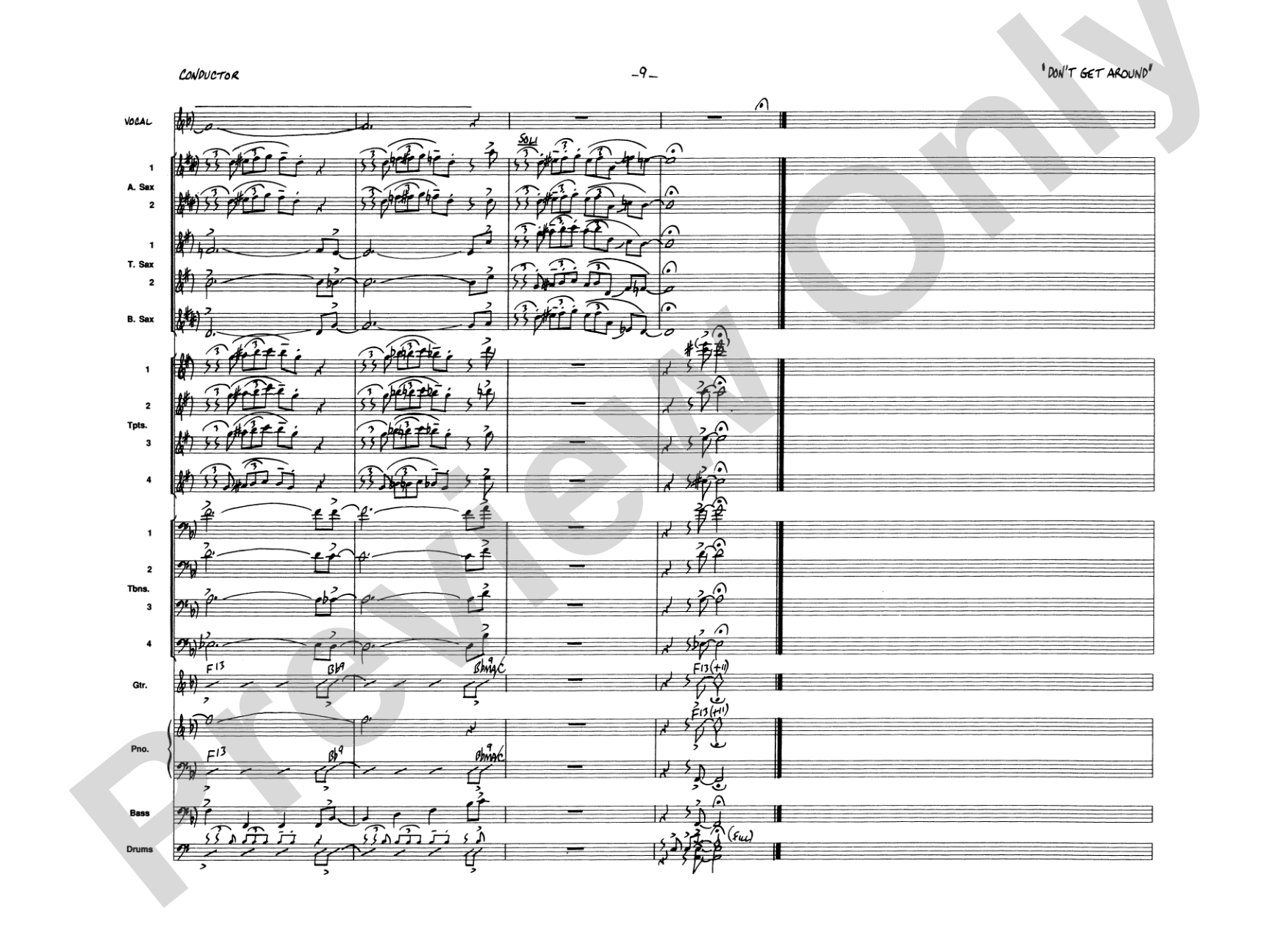 Don't Get Around Much Anymore: Vocal Solo with Jazz Ensemble Conductor Score & Parts