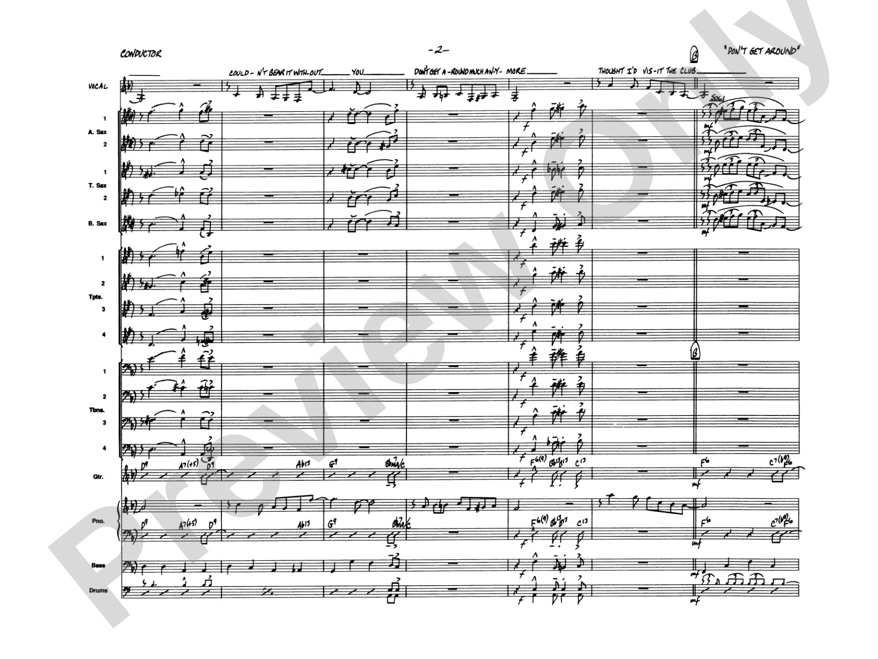Don't Get Around Much Anymore: Vocal Solo with Jazz Ensemble Conductor Score & Parts