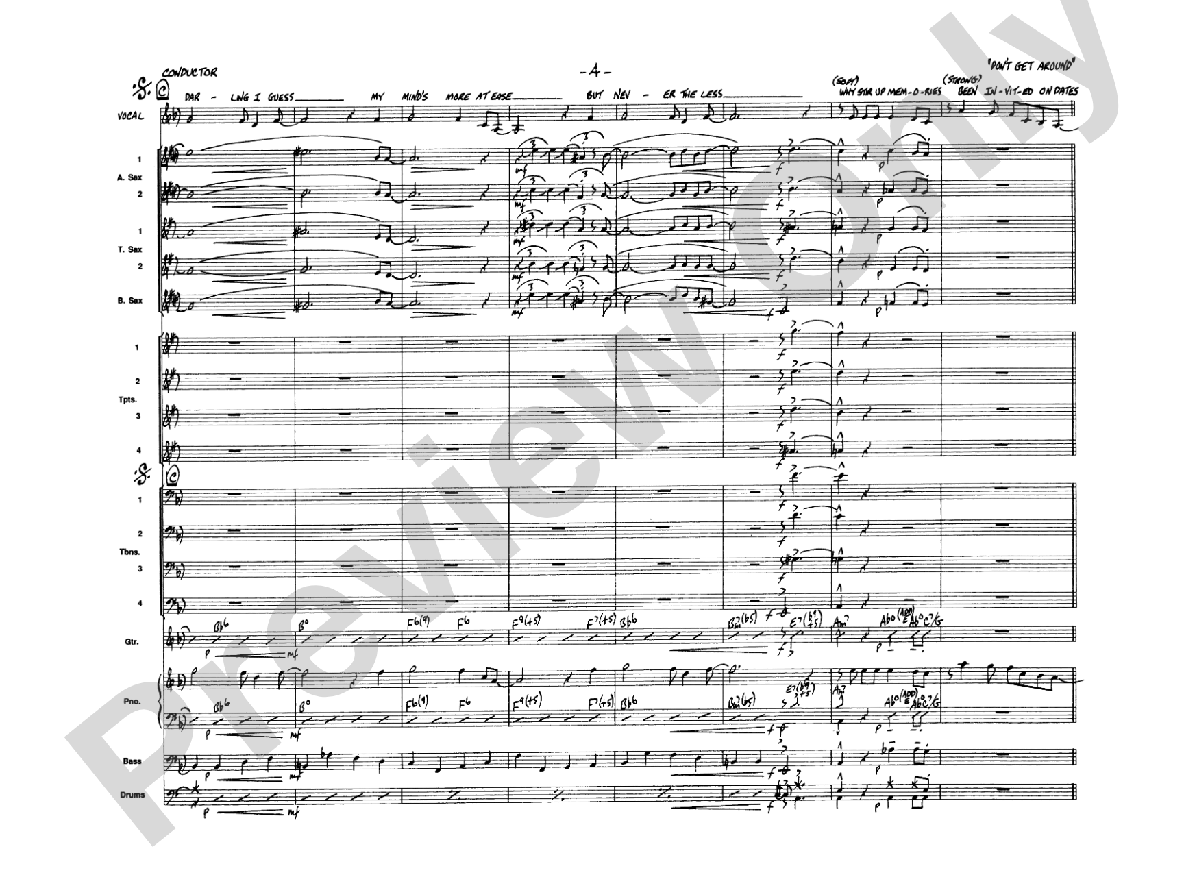 Don't Get Around Much Anymore: Vocal Solo with Jazz Ensemble Conductor Score & Parts