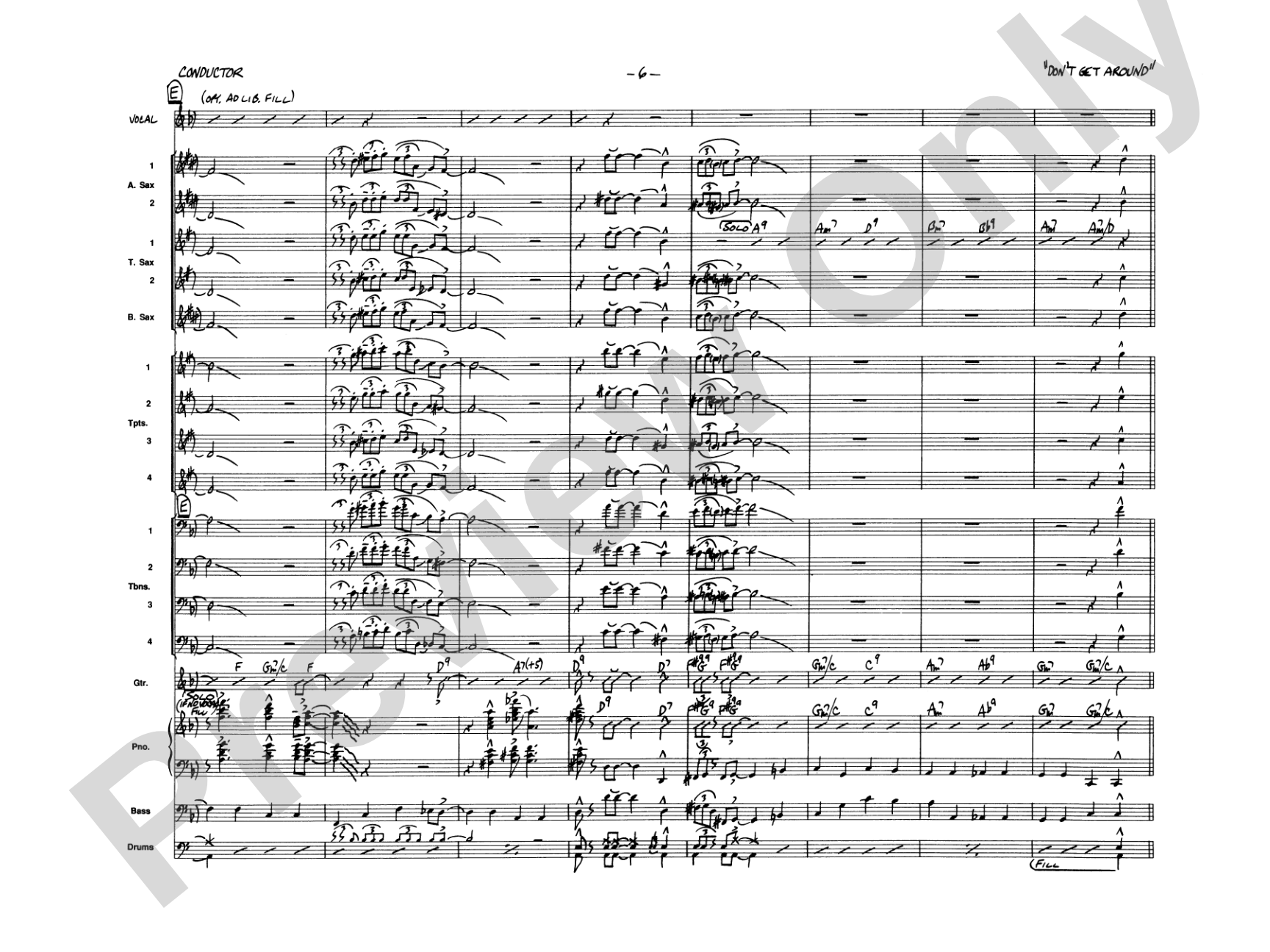 Don't Get Around Much Anymore: Vocal Solo with Jazz Ensemble Conductor Score & Parts