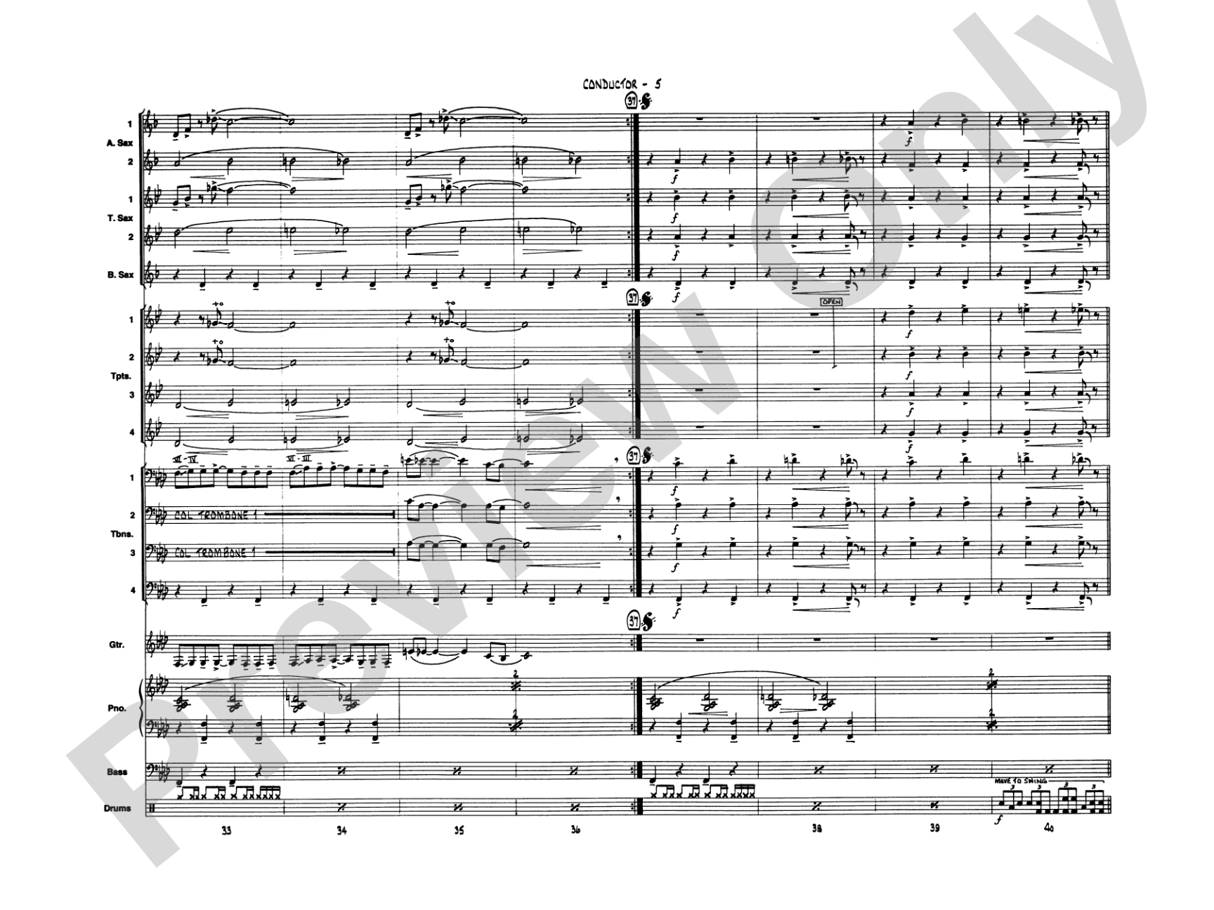 James Bond Theme: Jazz Ensemble Conductor Score & Parts