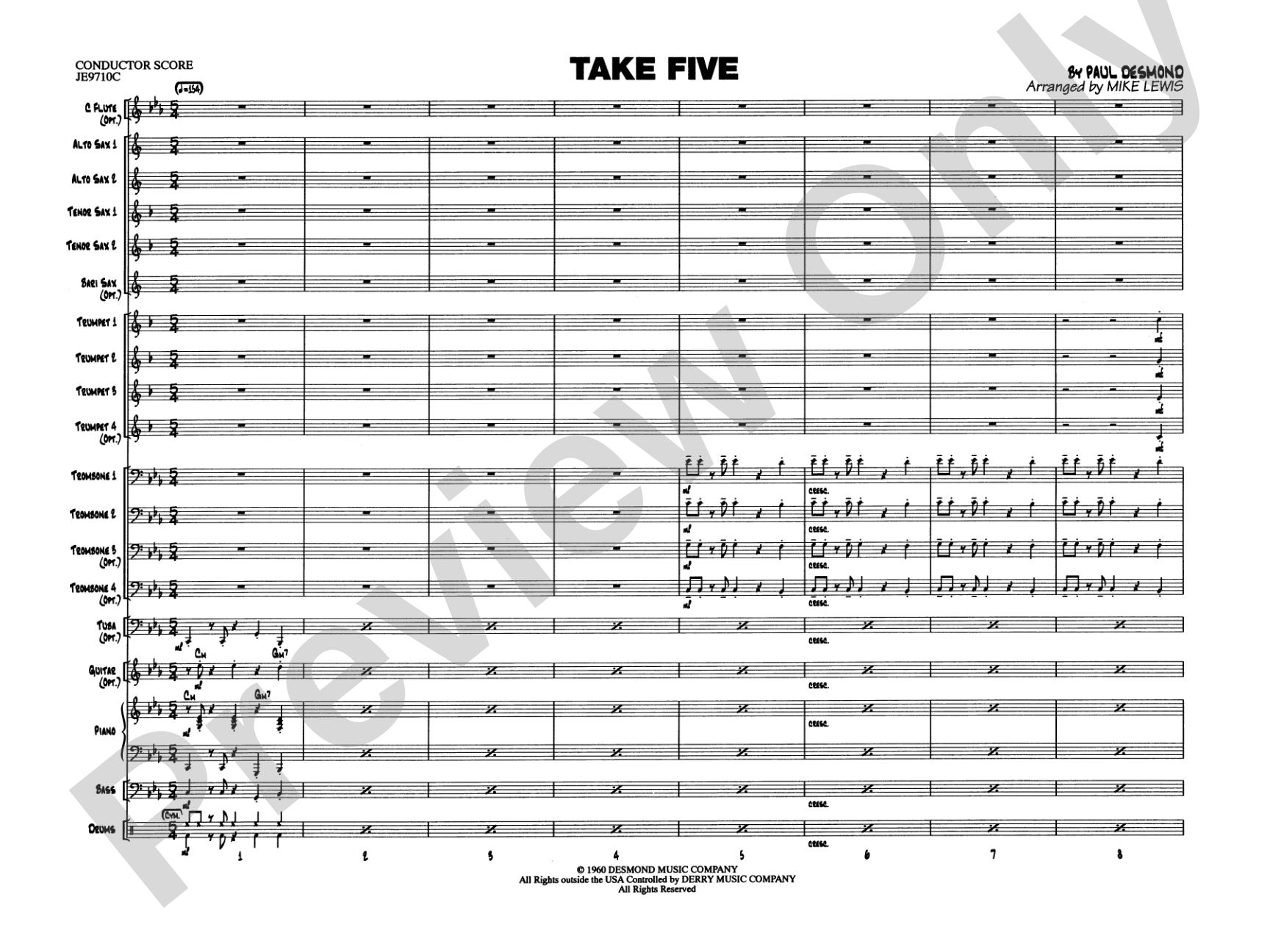 Take Five: Jazz Ensemble Conductor Score & Parts