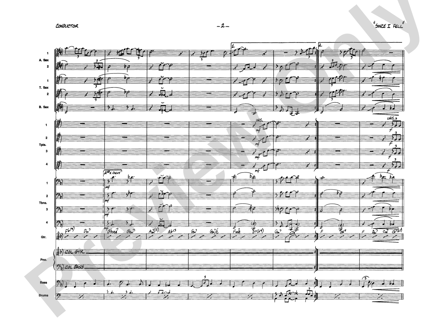 Since I Fell for You: Jazz Ensemble Conductor Score & Parts