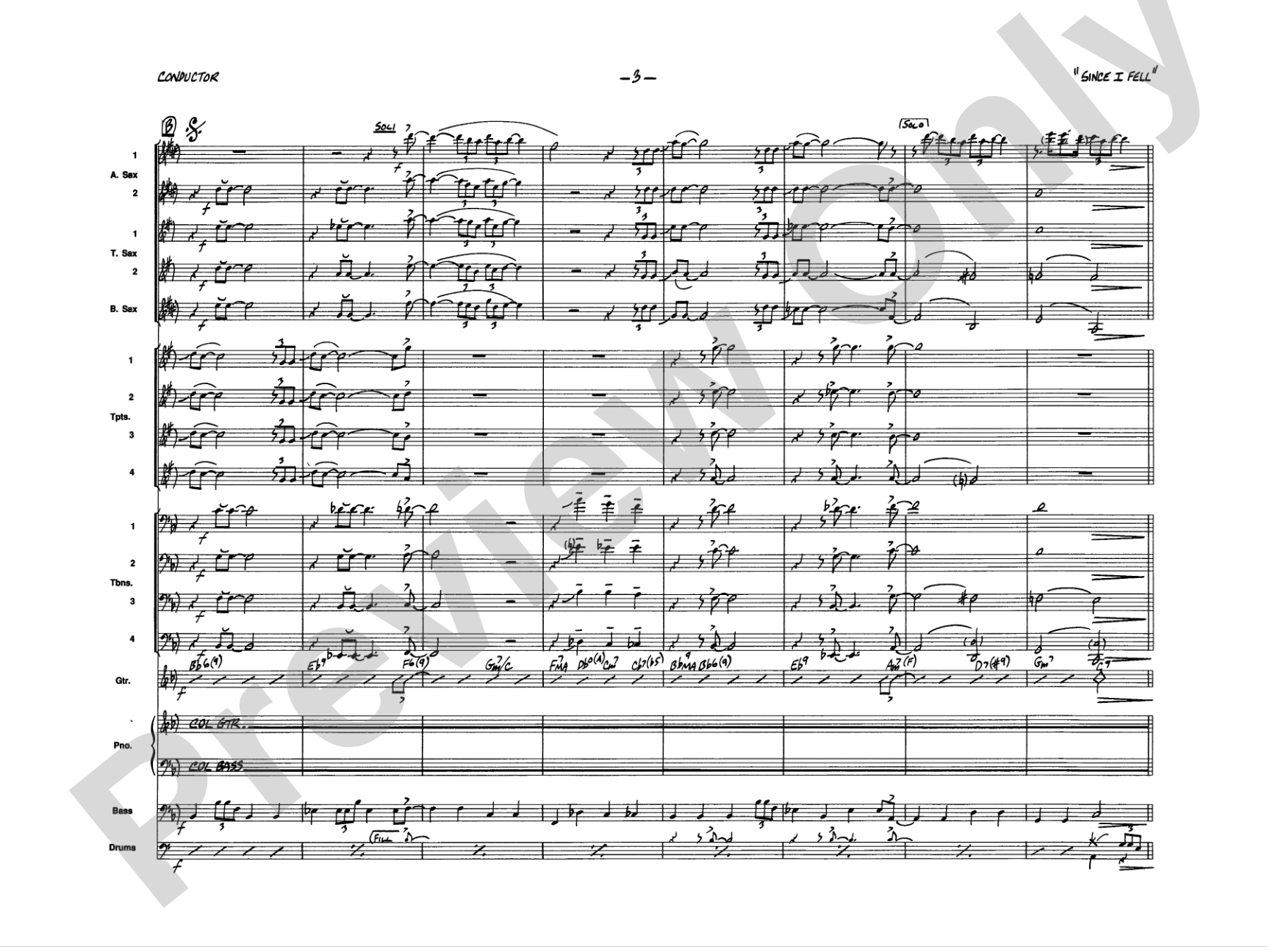 Since I Fell for You: Jazz Ensemble Conductor Score & Parts