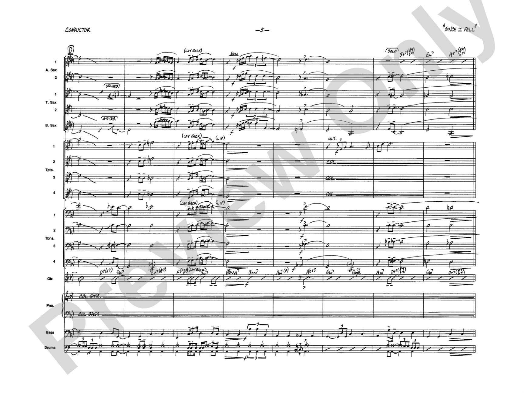 Since I Fell for You: Jazz Ensemble Conductor Score & Parts