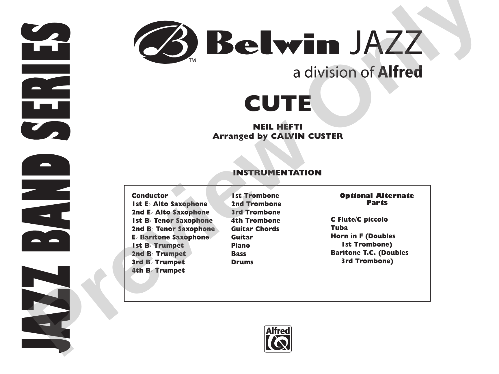 Cute: Jazz Ensemble Conductor Score & Parts