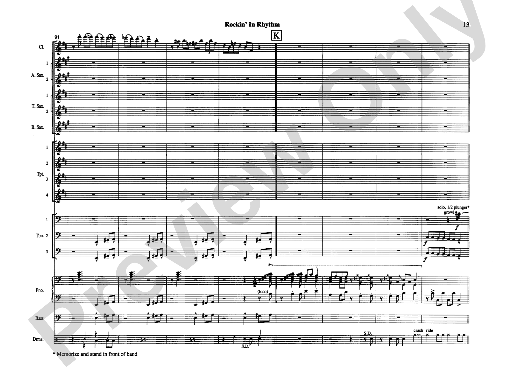 Rockin' in Rhythm: Jazz Ensemble Conductor Score & Parts