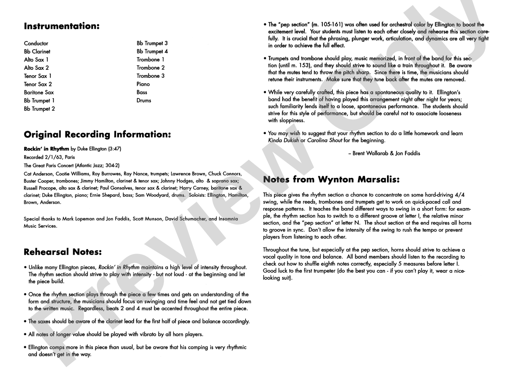 Rockin' in Rhythm: Jazz Ensemble Conductor Score & Parts