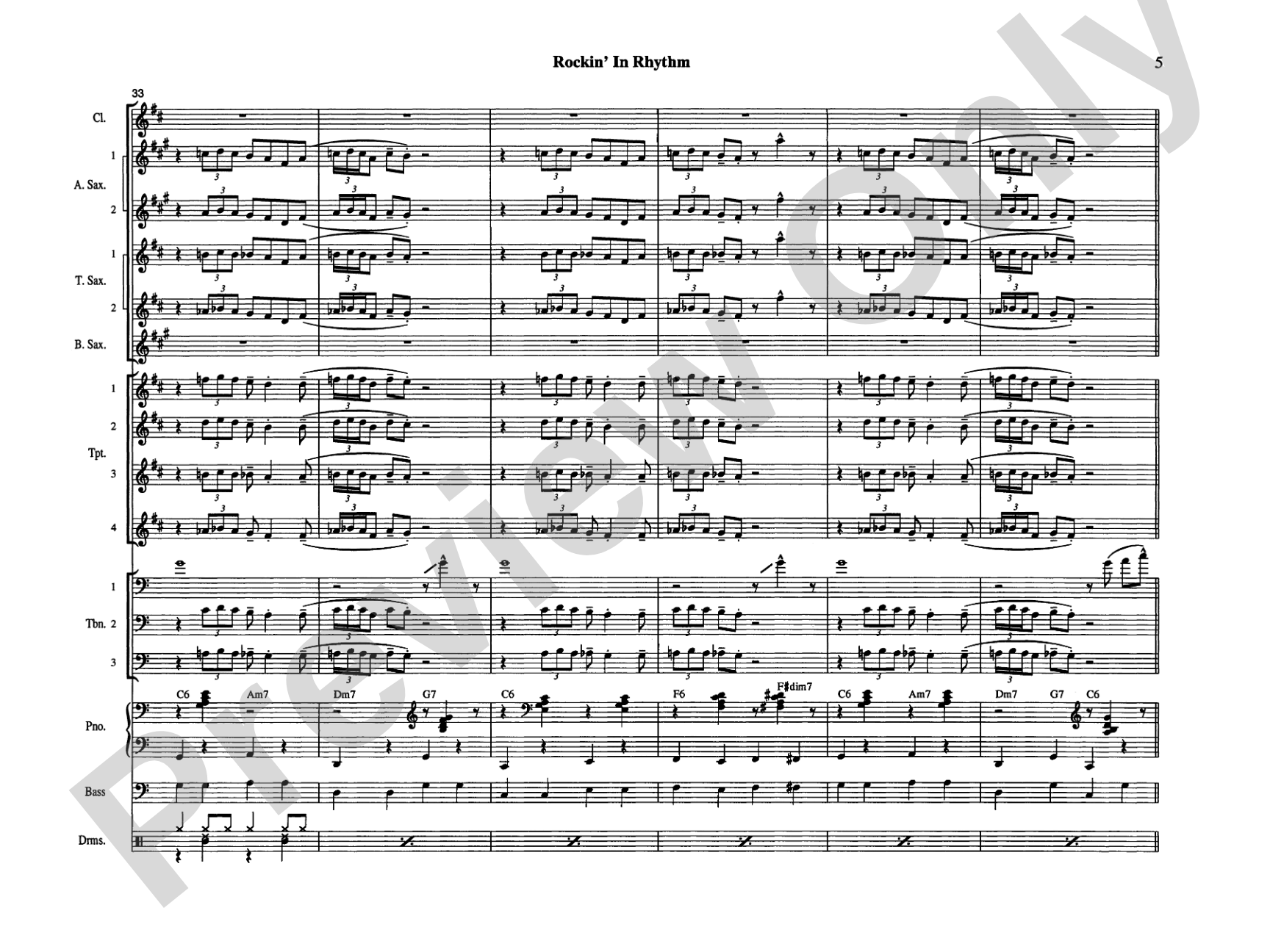 Rockin' in Rhythm: Jazz Ensemble Conductor Score & Parts