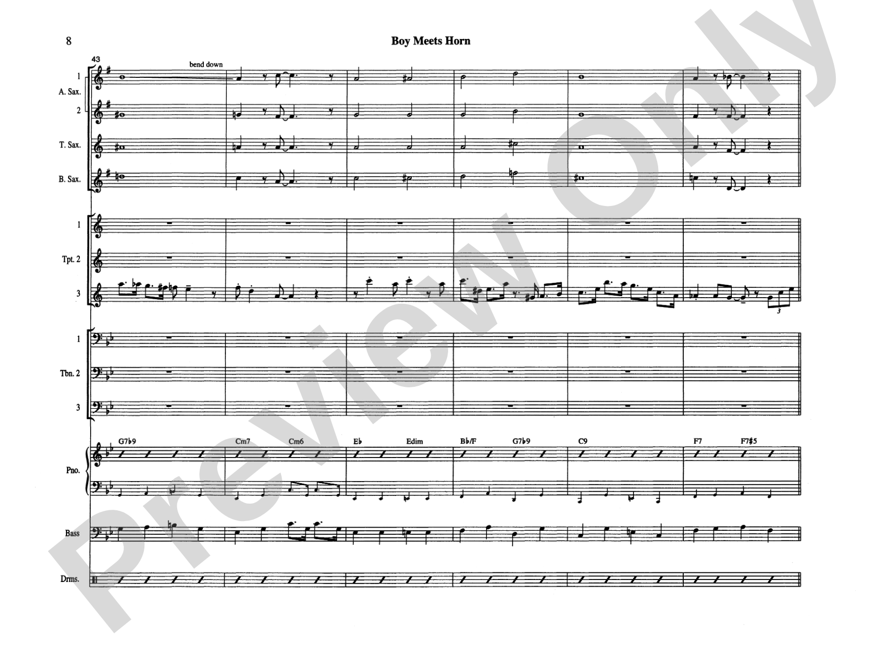 Boy Meets Horn: Jazz Ensemble Conductor Score & Parts