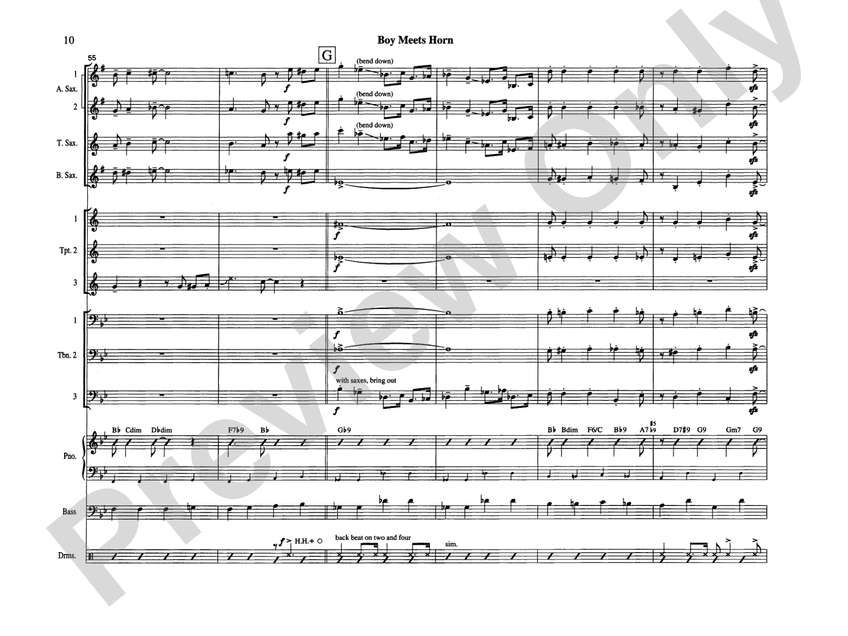 Boy Meets Horn: Jazz Ensemble Conductor Score & Parts