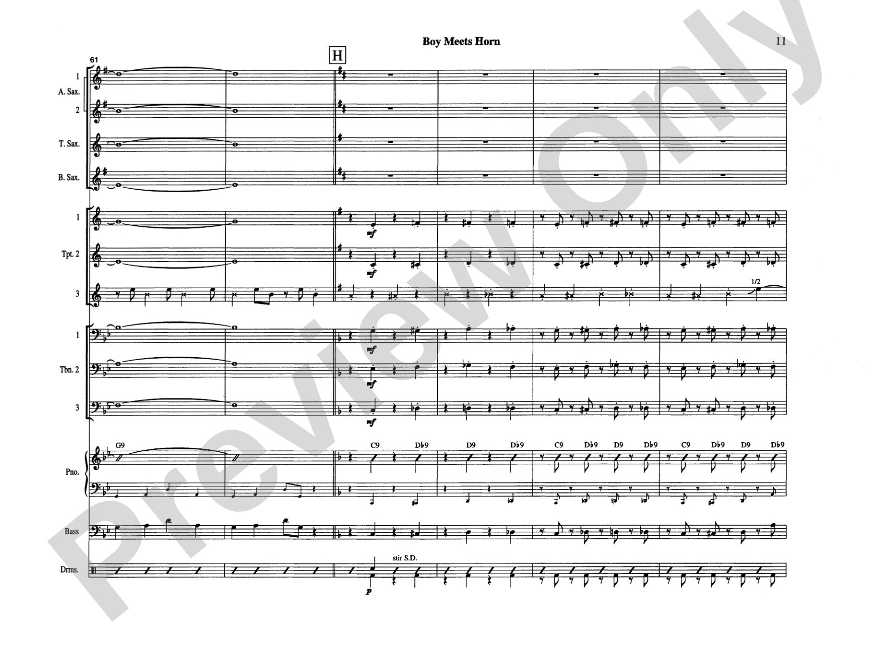 Boy Meets Horn: Jazz Ensemble Conductor Score & Parts