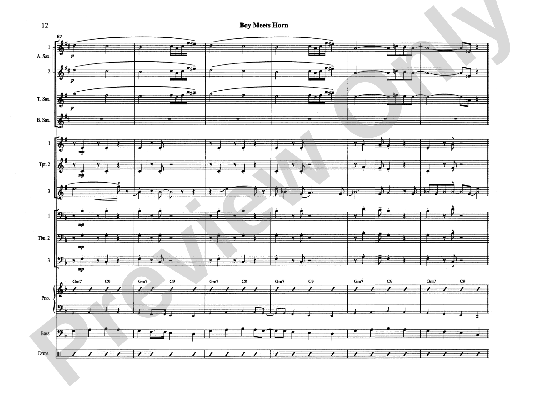 Boy Meets Horn: Jazz Ensemble Conductor Score & Parts