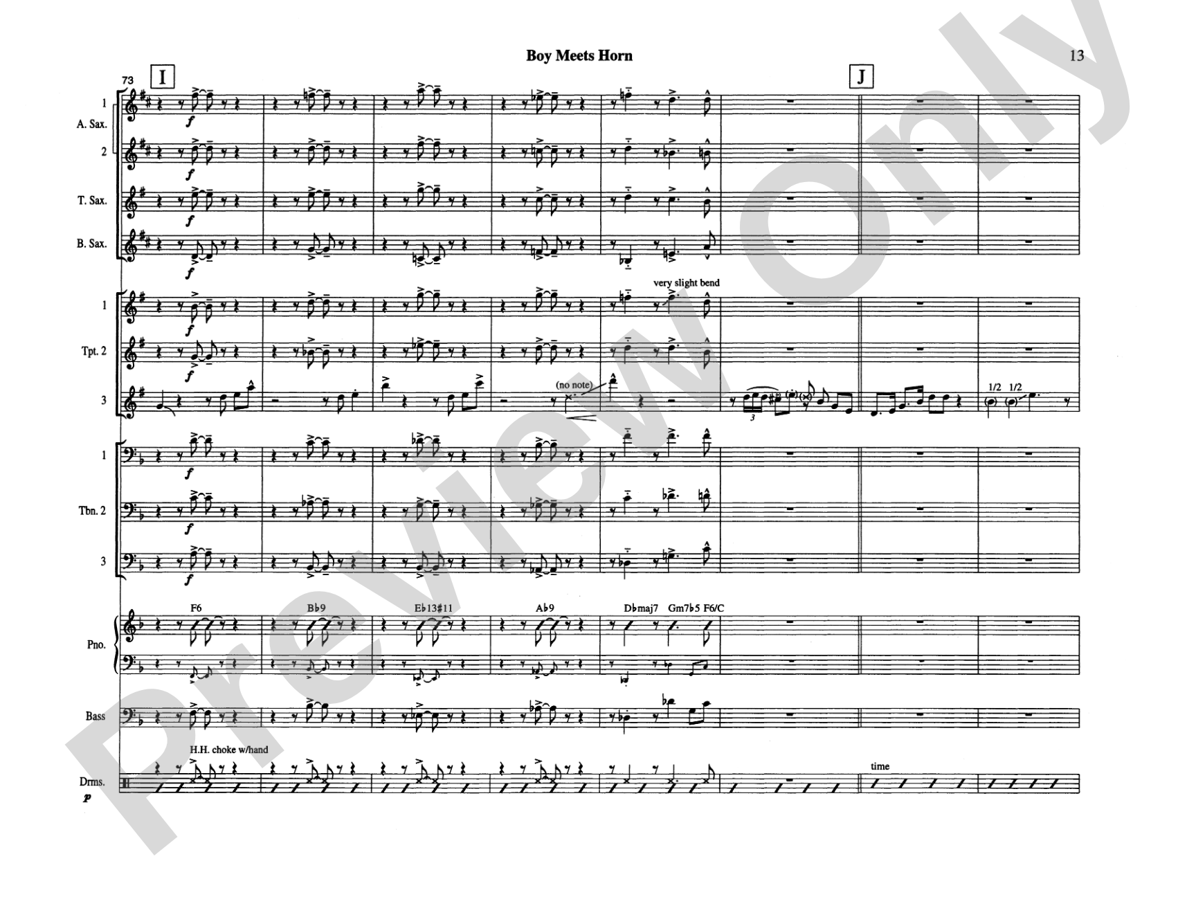 Boy Meets Horn: Jazz Ensemble Conductor Score & Parts