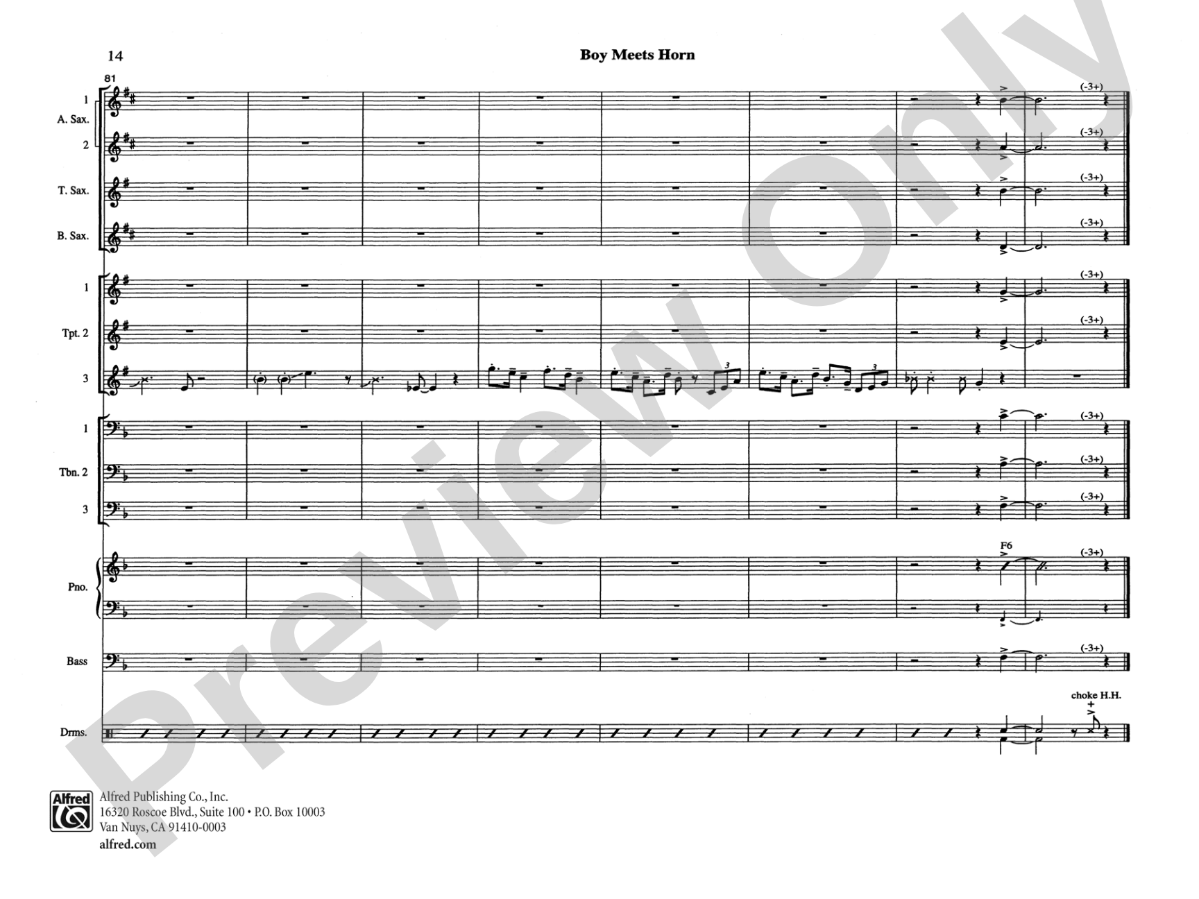 Boy Meets Horn: Jazz Ensemble Conductor Score & Parts