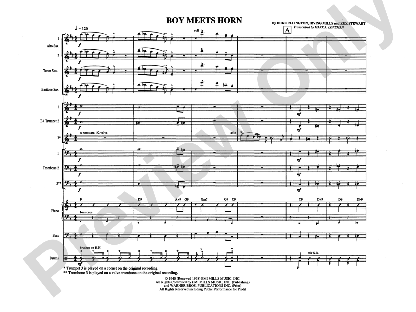 Boy Meets Horn: Jazz Ensemble Conductor Score & Parts