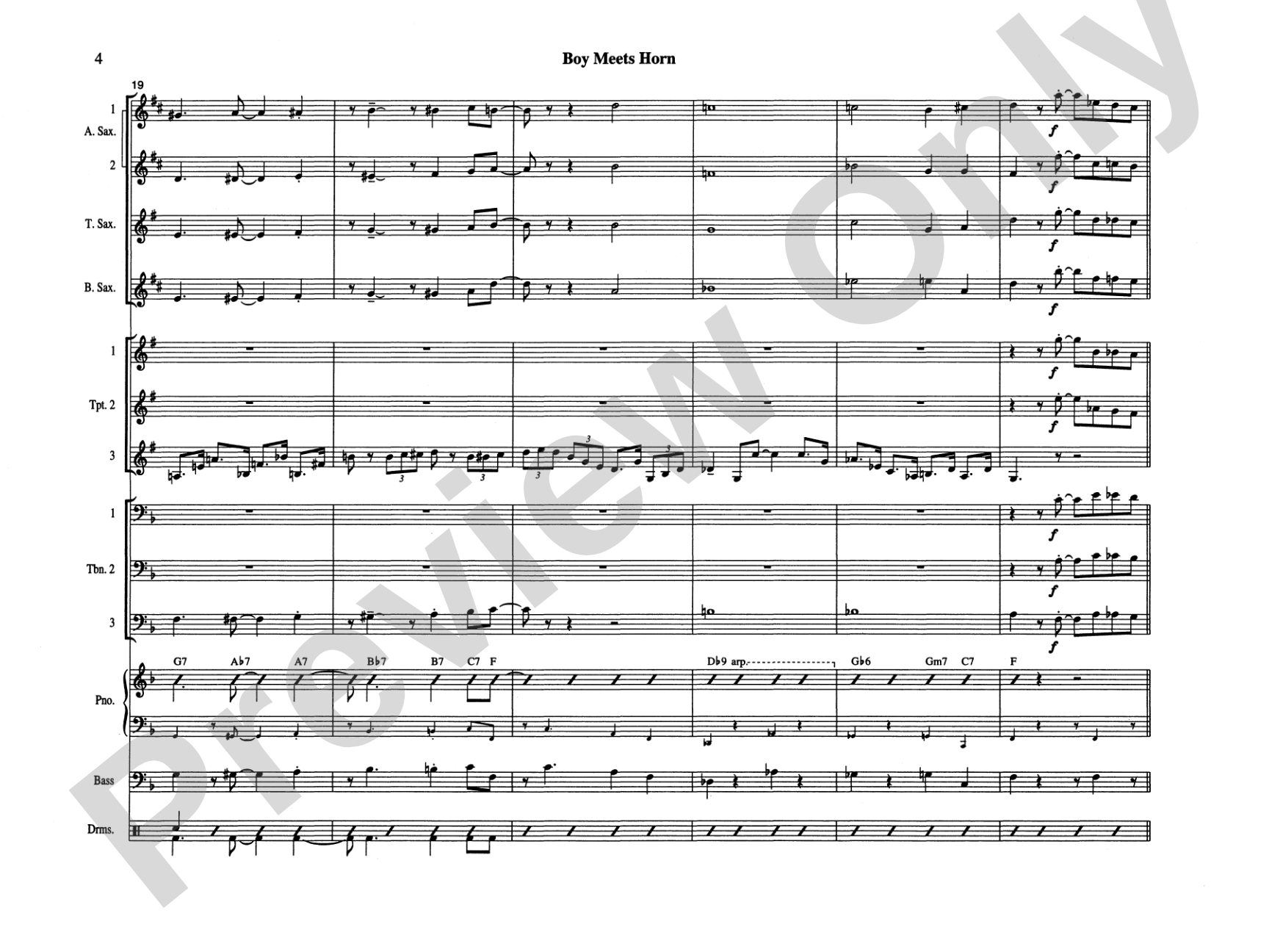 Boy Meets Horn: Jazz Ensemble Conductor Score & Parts