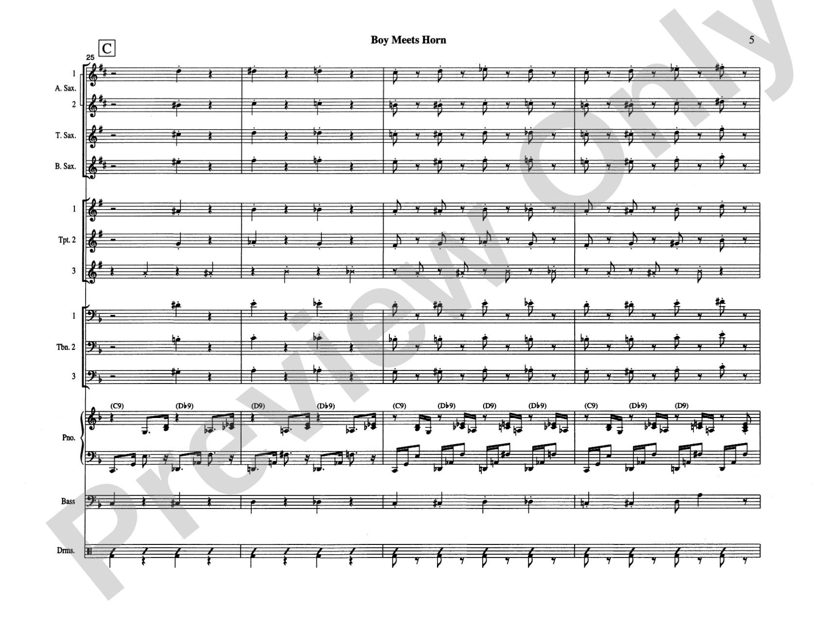 Boy Meets Horn: Jazz Ensemble Conductor Score & Parts