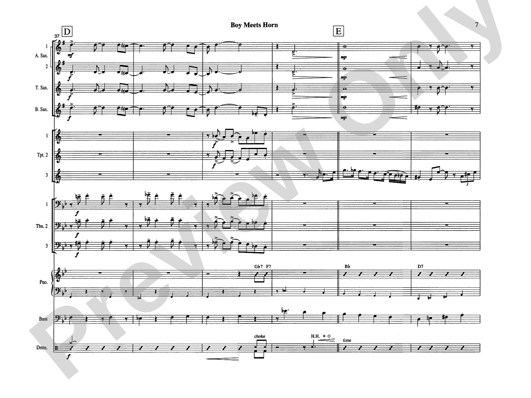 Boy Meets Horn: Jazz Ensemble Conductor Score & Parts