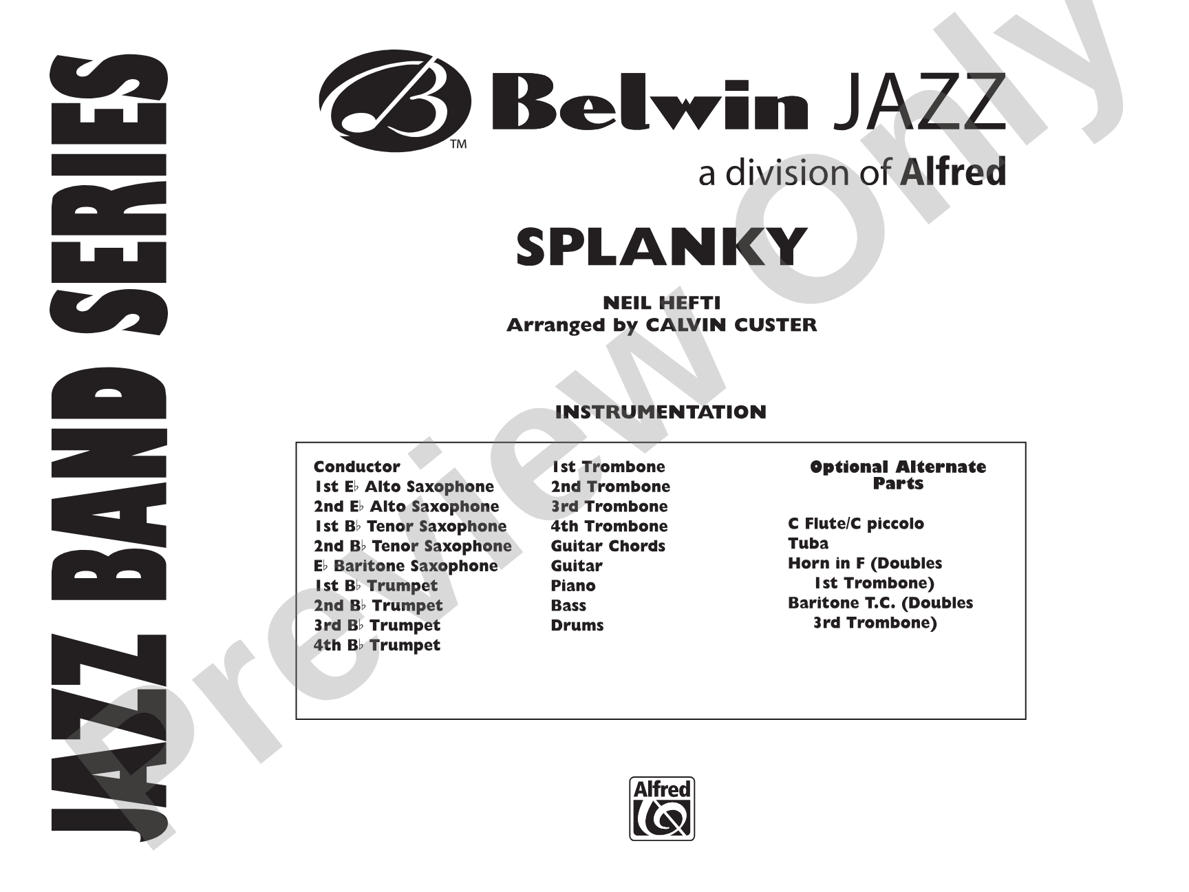 Splanky: Jazz Ensemble Conductor Score & Parts