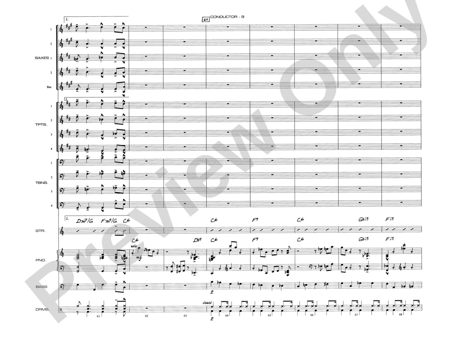 Splanky: Jazz Ensemble Conductor Score & Parts