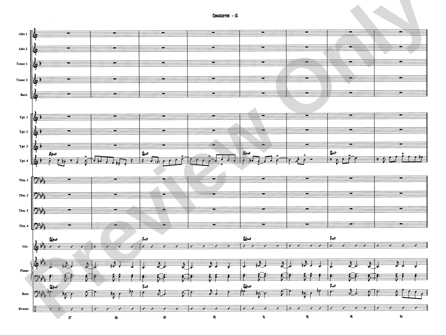 Narnian Dance: Jazz Ensemble Conductor Score & Parts