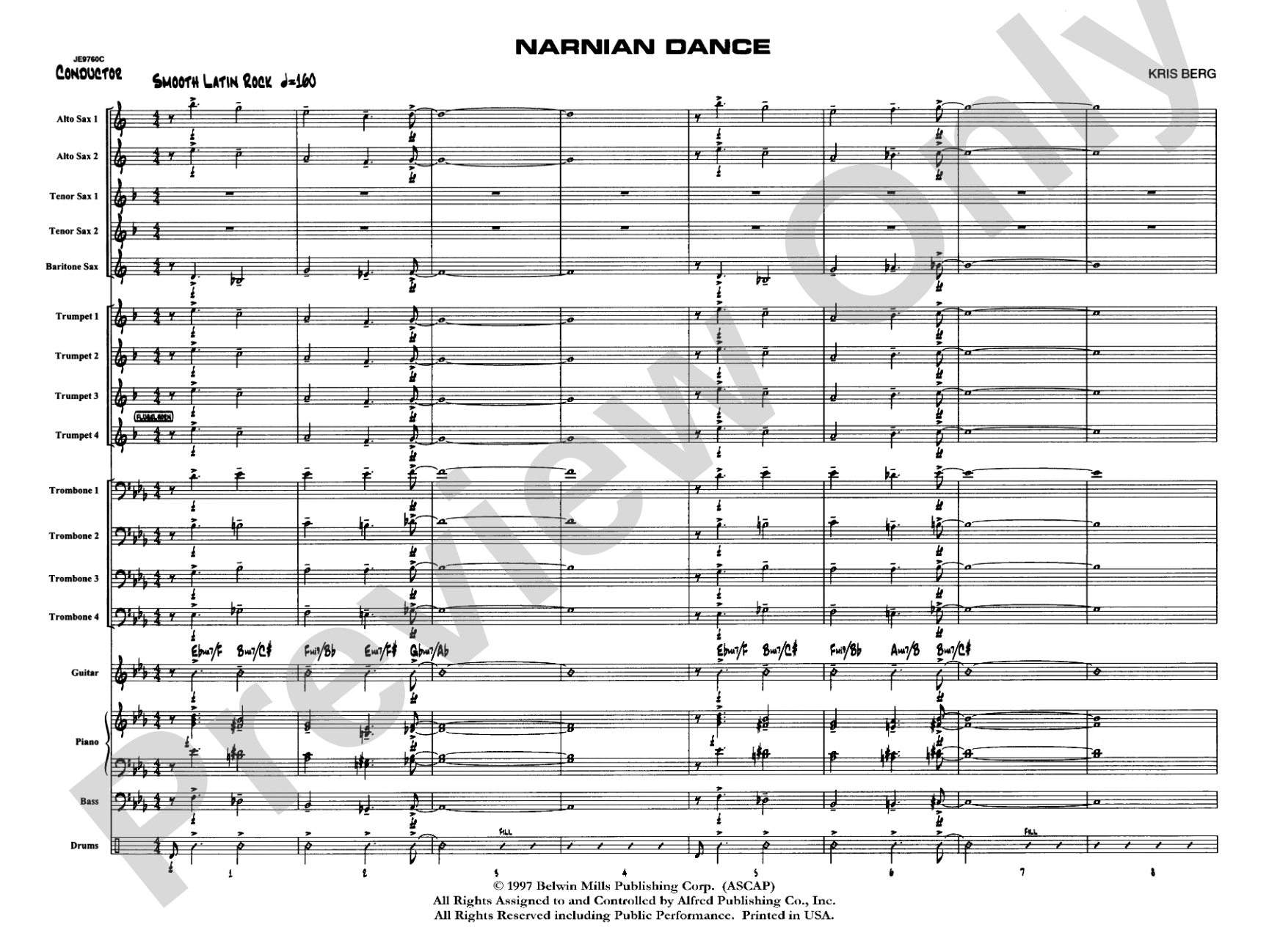 Narnian Dance: Jazz Ensemble Conductor Score & Parts