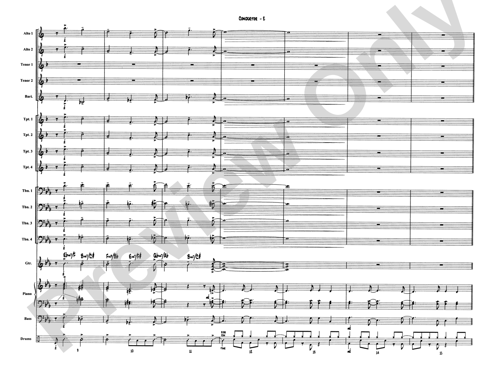 Narnian Dance: Jazz Ensemble Conductor Score & Parts