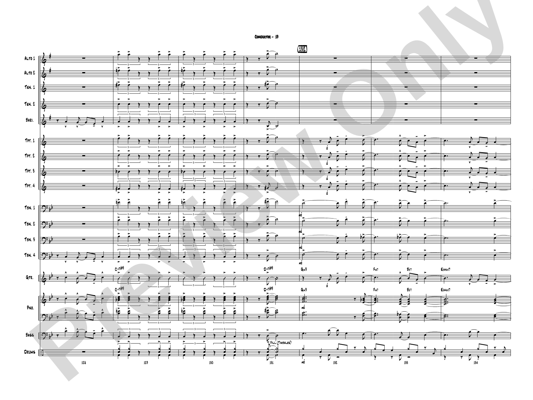 Puffy Taco: Jazz Ensemble Conductor Score & Parts