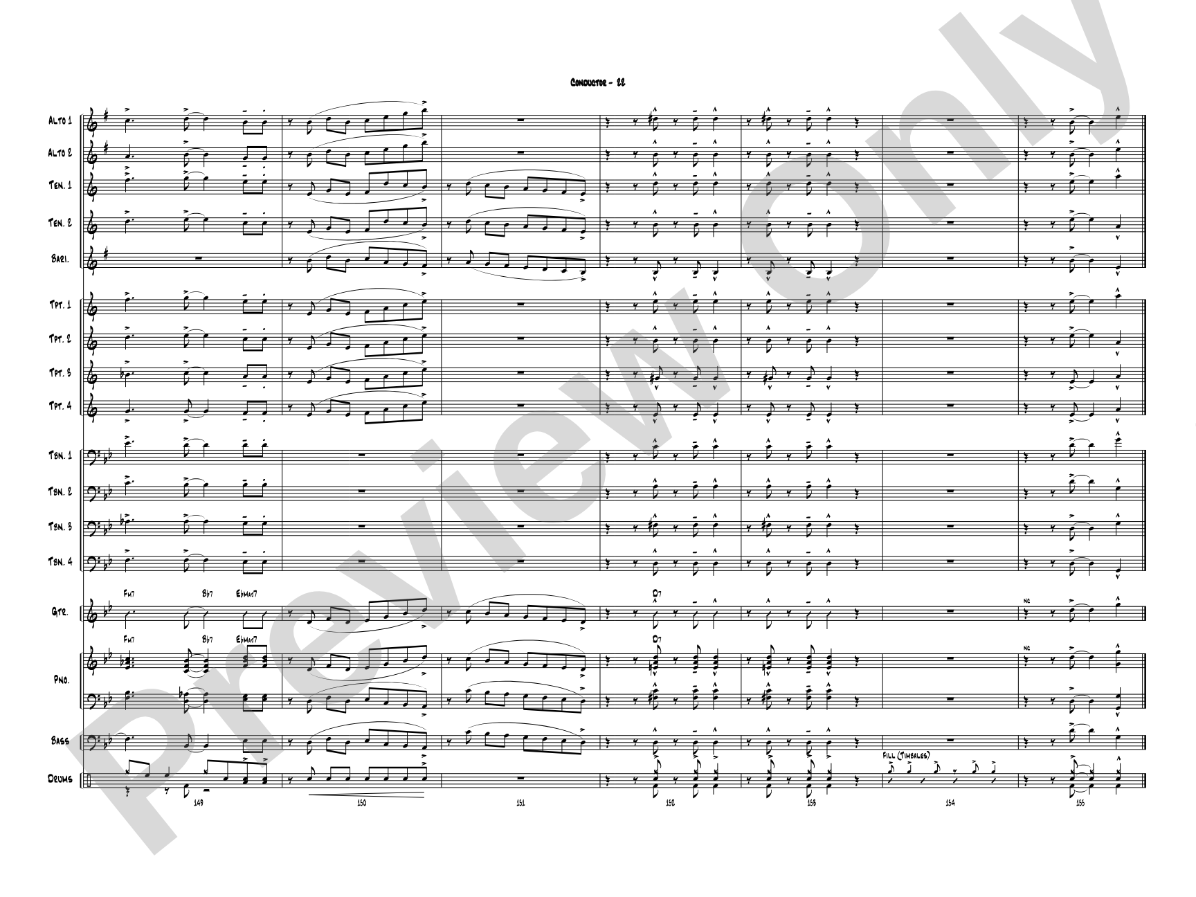 Puffy Taco: Jazz Ensemble Conductor Score & Parts