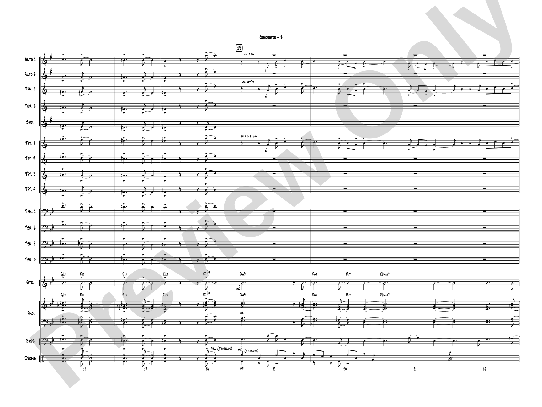 Puffy Taco: Jazz Ensemble Conductor Score & Parts