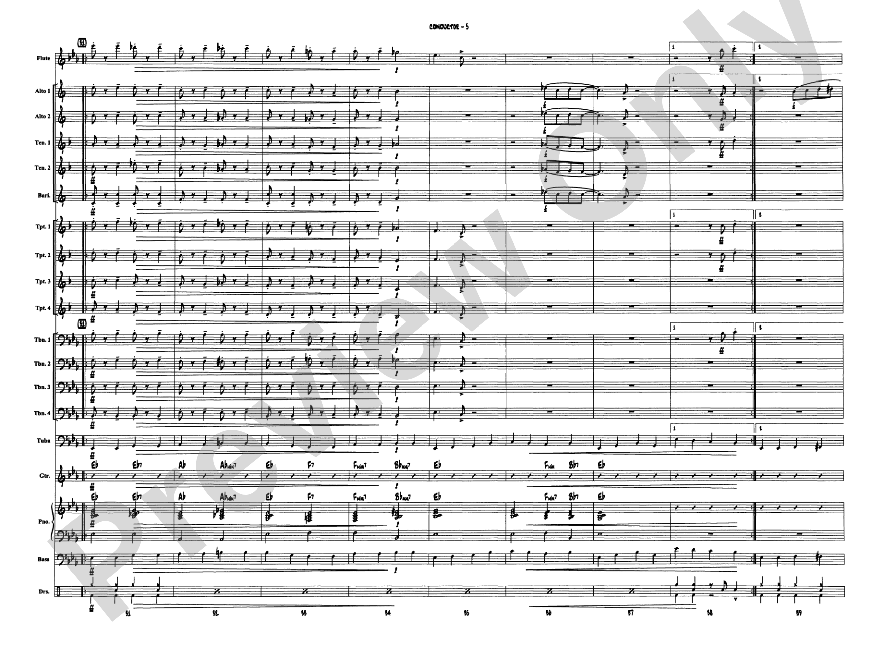 Jumpin' at the Woodside: Jazz Ensemble Conductor Score & Parts