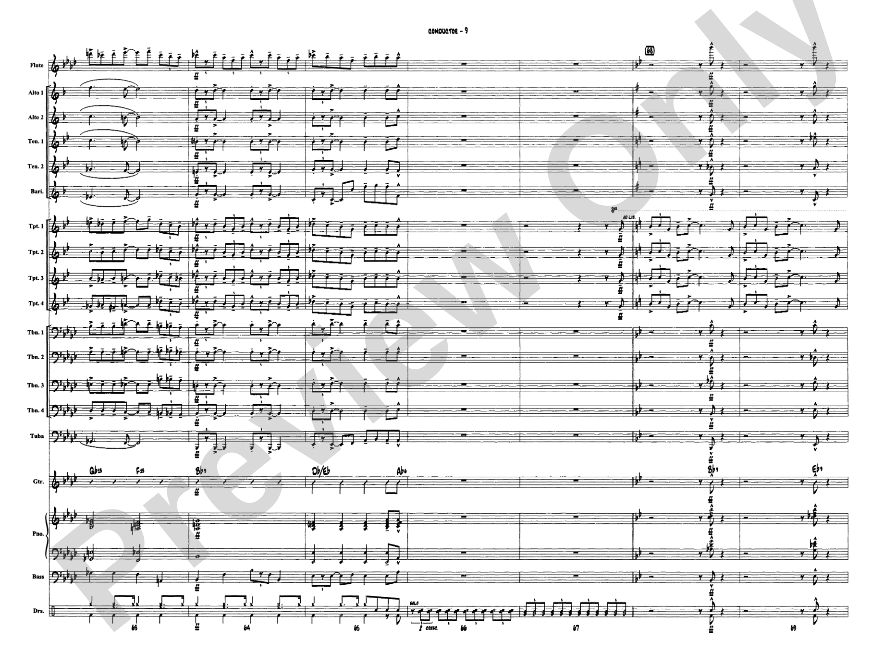 Blues in the Night: Jazz Ensemble Conductor Score & Parts