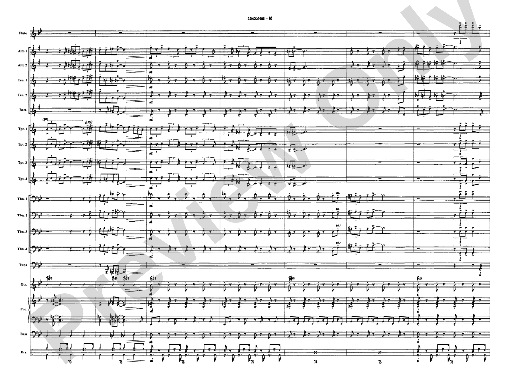 Blues in the Night: Jazz Ensemble Conductor Score & Parts