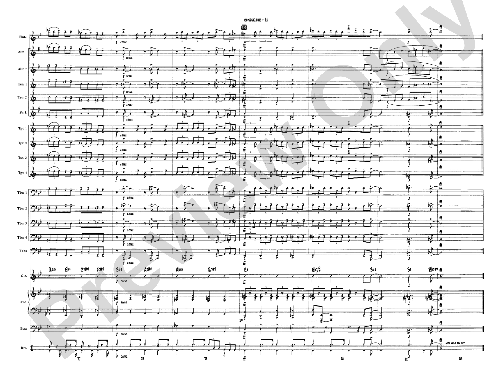 Blues in the Night: Jazz Ensemble Conductor Score & Parts