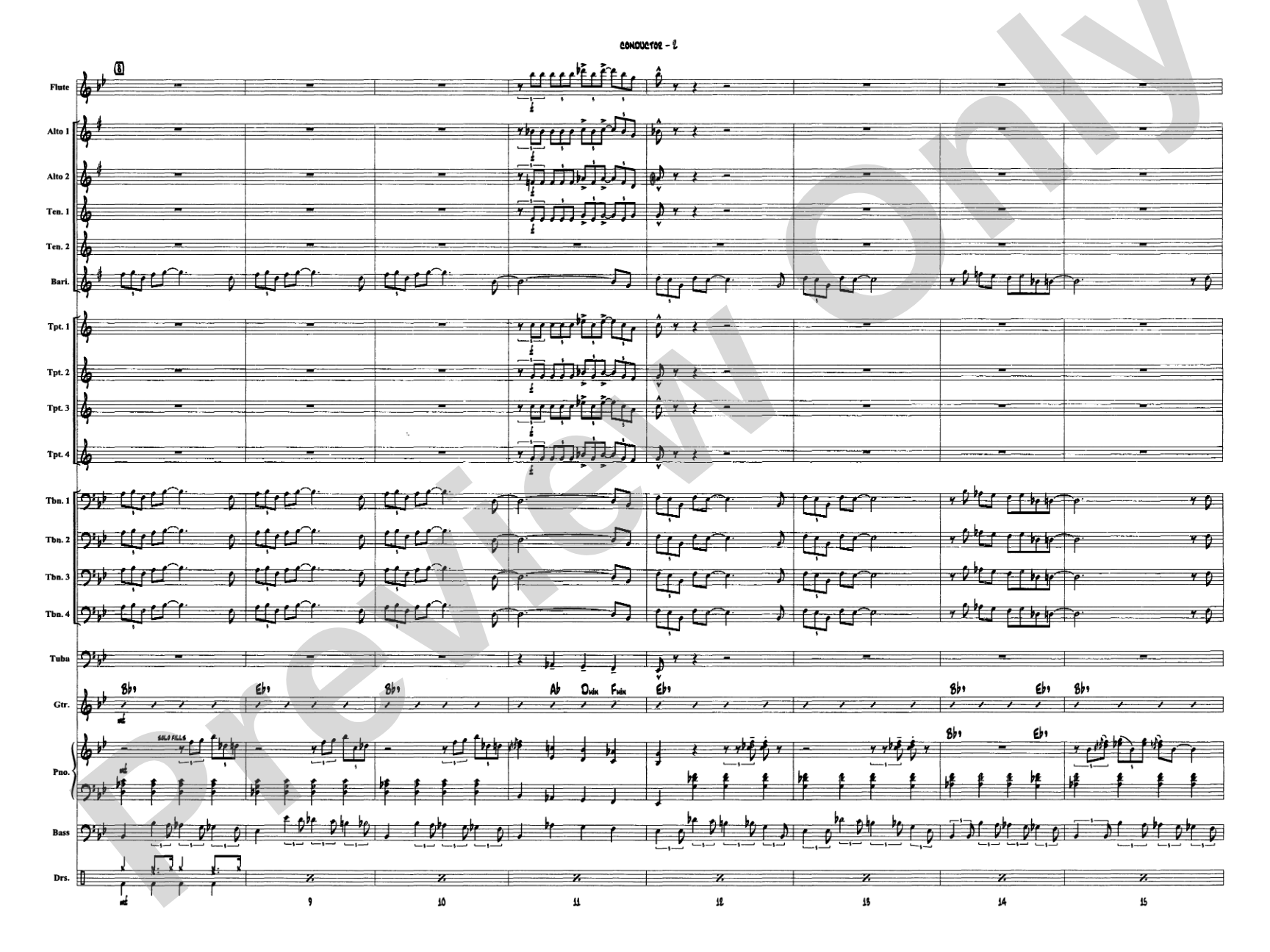 Blues in the Night: Jazz Ensemble Conductor Score & Parts