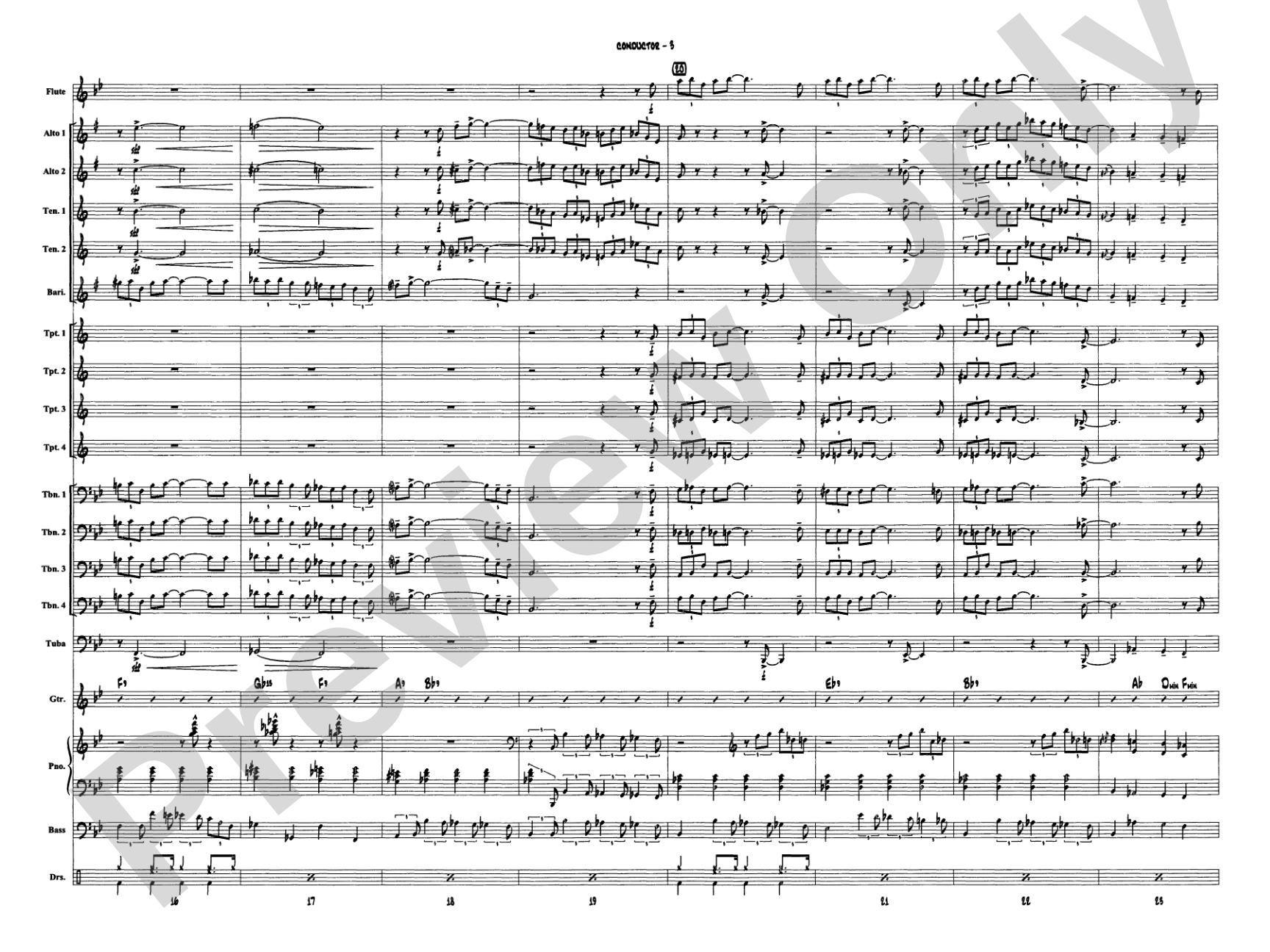 Blues in the Night: Jazz Ensemble Conductor Score & Parts