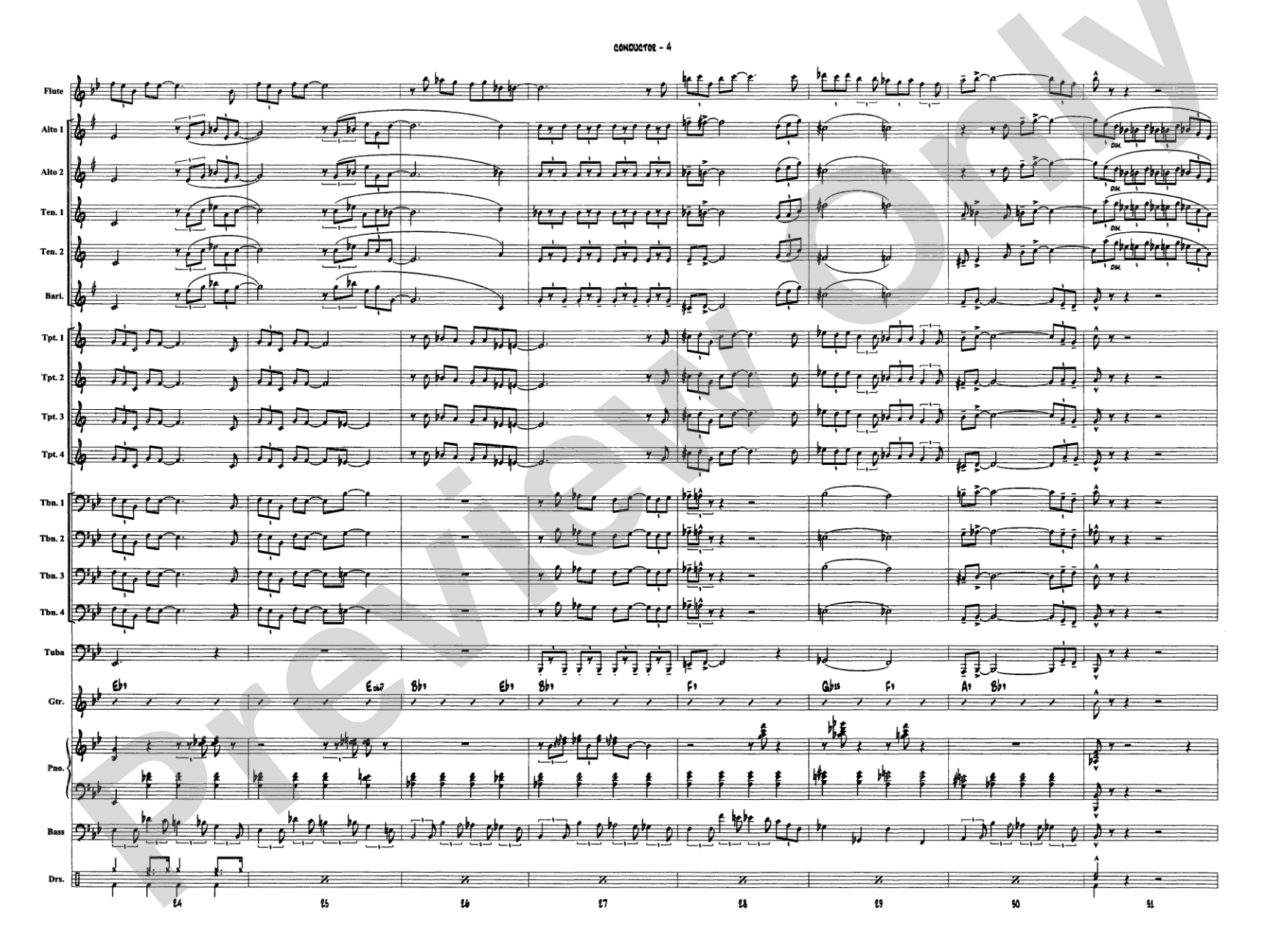 Blues in the Night: Jazz Ensemble Conductor Score & Parts