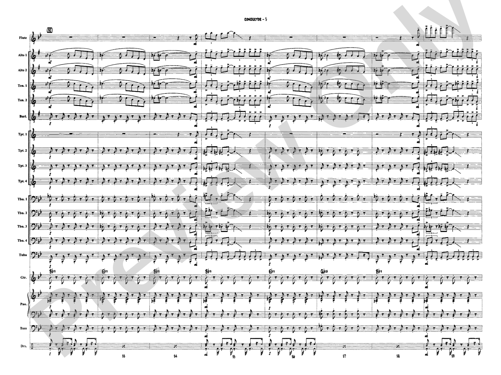 Blues in the Night: Jazz Ensemble Conductor Score & Parts