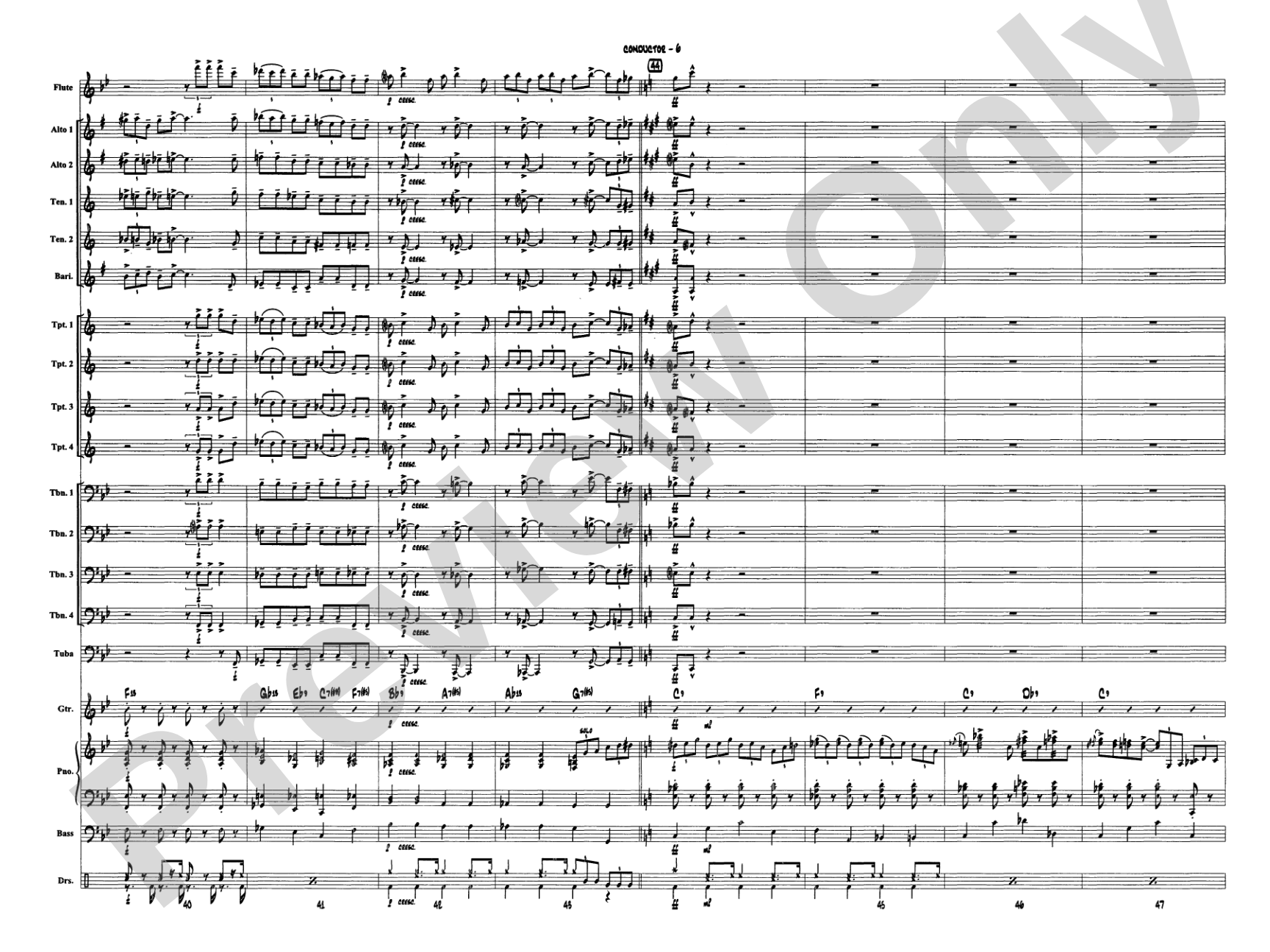 Blues in the Night: Jazz Ensemble Conductor Score & Parts