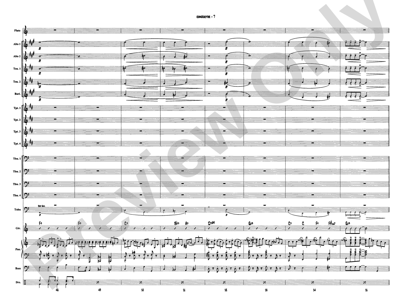 Blues in the Night: Jazz Ensemble Conductor Score & Parts
