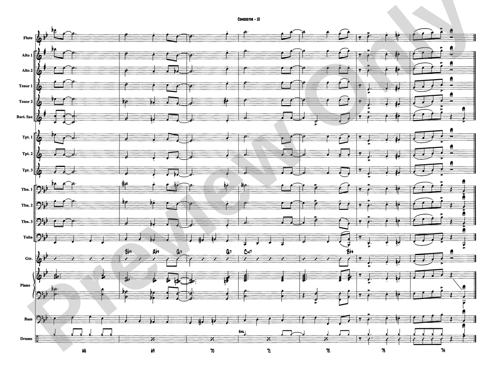 Ben's Blues: Jazz Ensemble Conductor Score & Parts