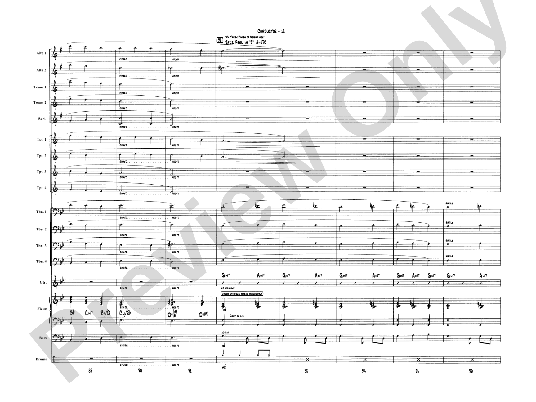 A Big Band Christmas: Jazz Ensemble Conductor Score & Parts