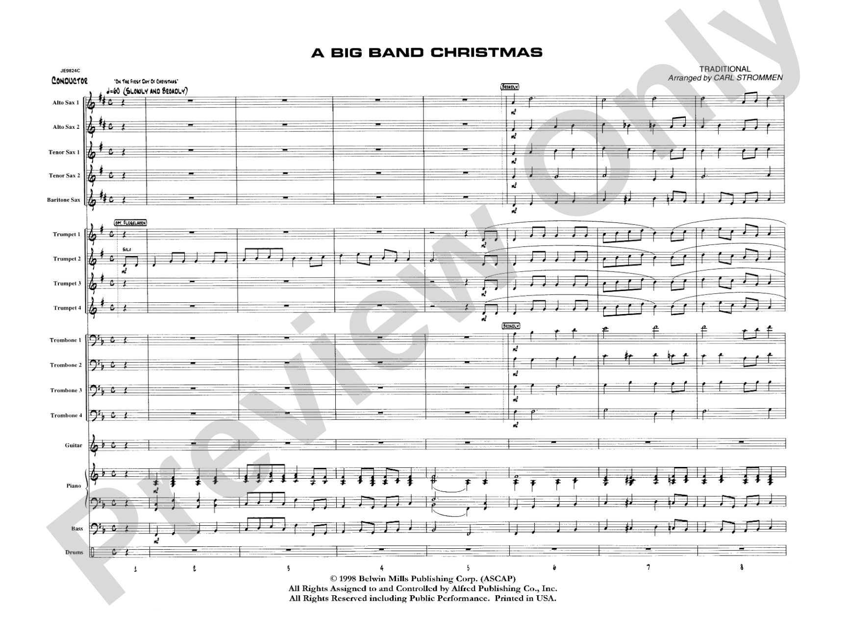 A Big Band Christmas: Jazz Ensemble Conductor Score & Parts