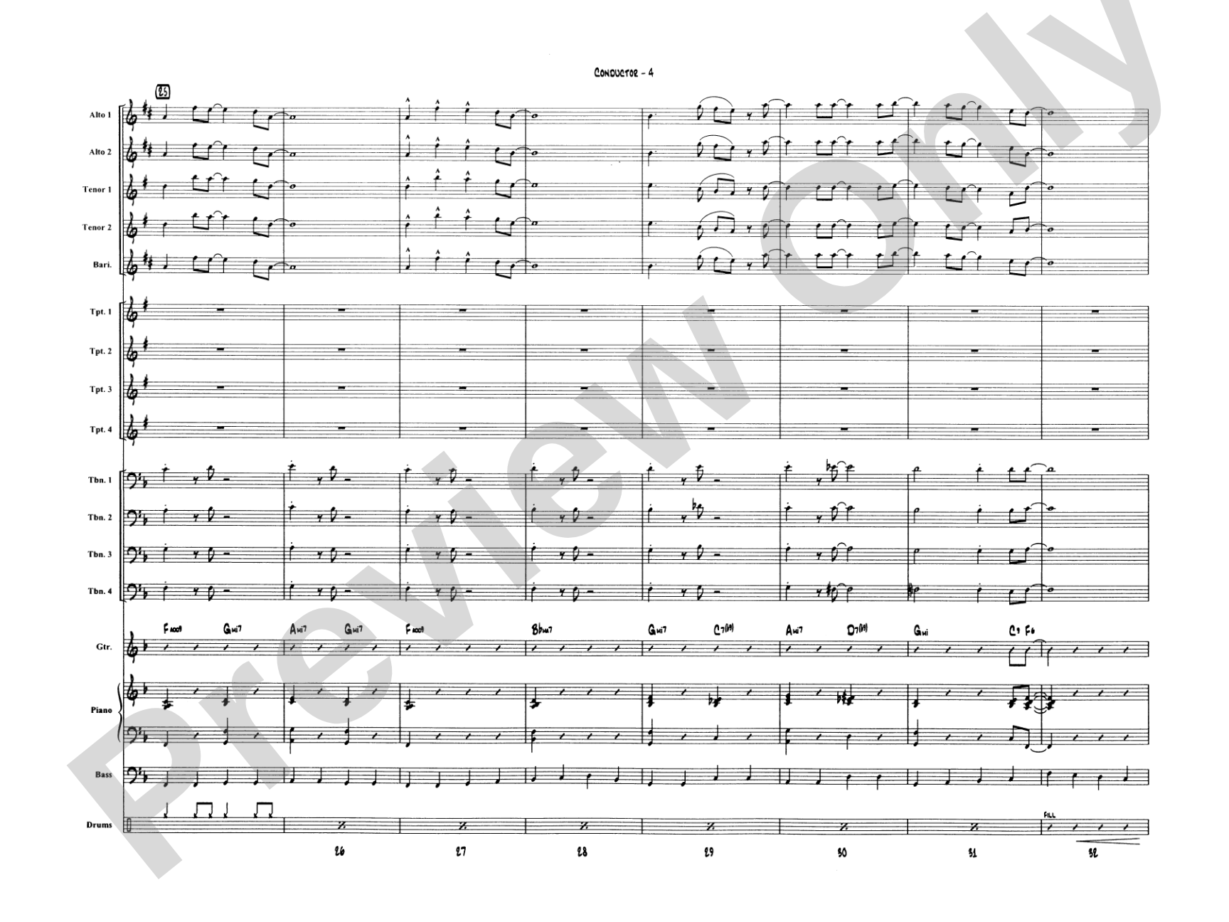 A Big Band Christmas: Jazz Ensemble Conductor Score & Parts