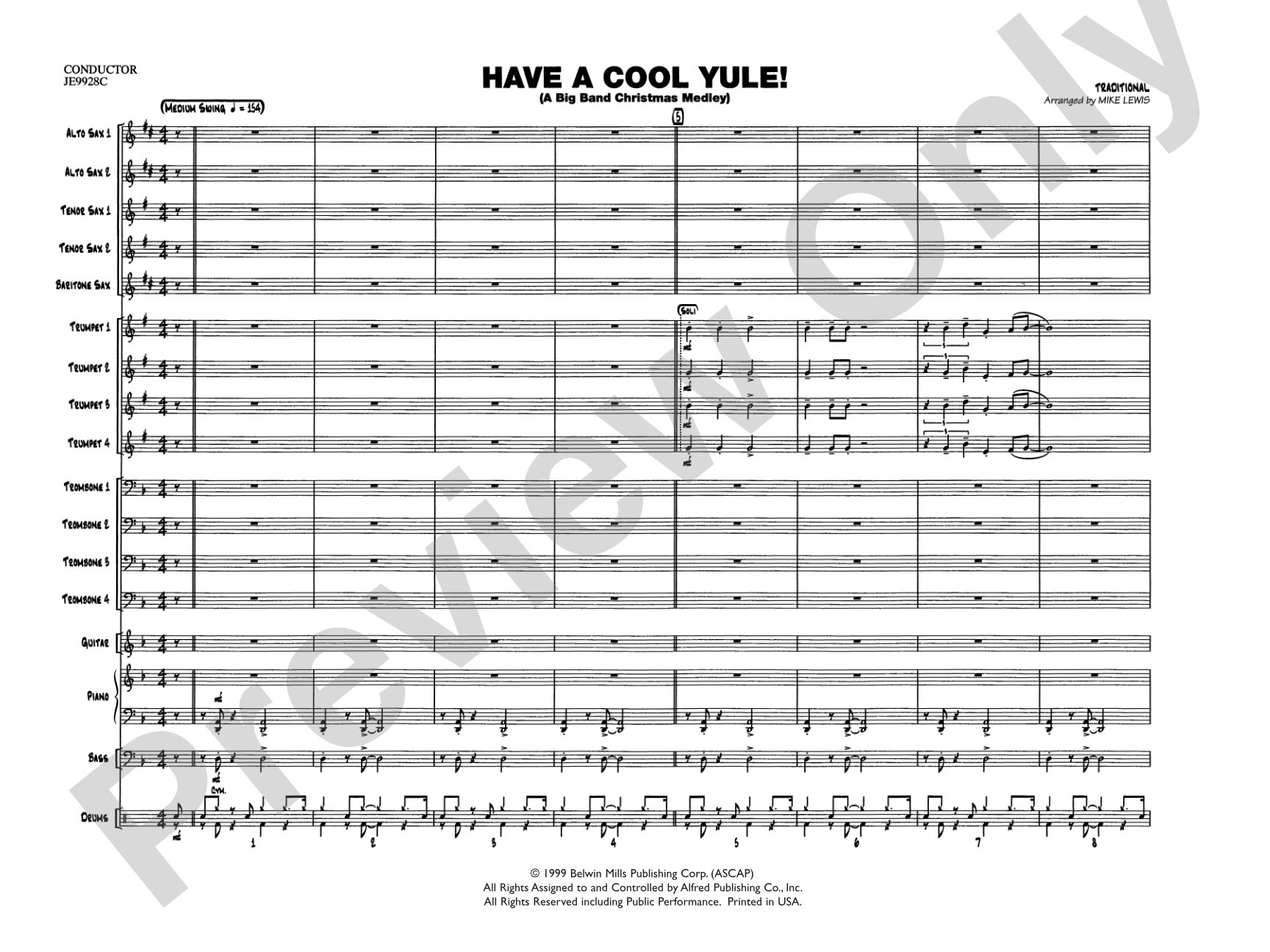 Have a Cool Yule: Jazz Ensemble Conductor Score & Parts