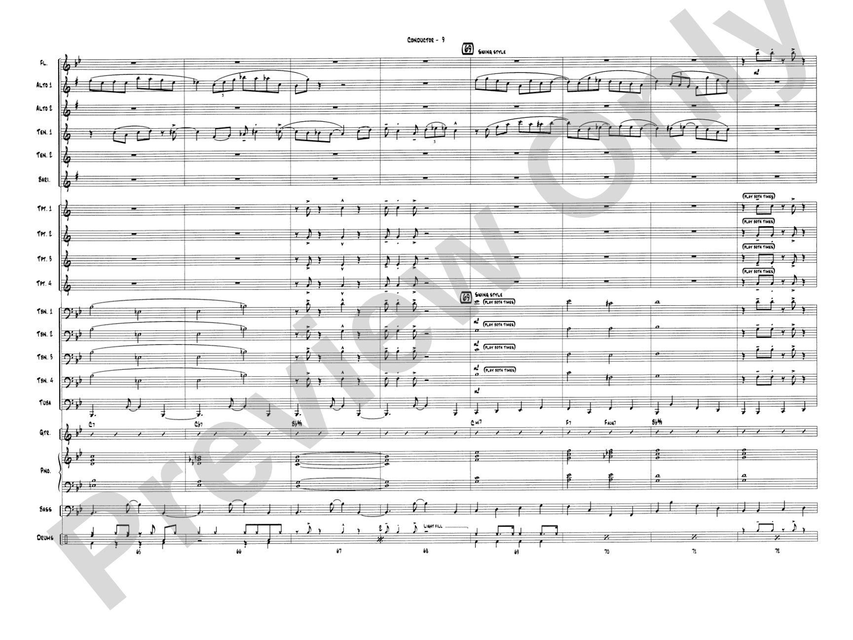 On Green Dolphin Street: Jazz Ensemble Conductor Score & Parts