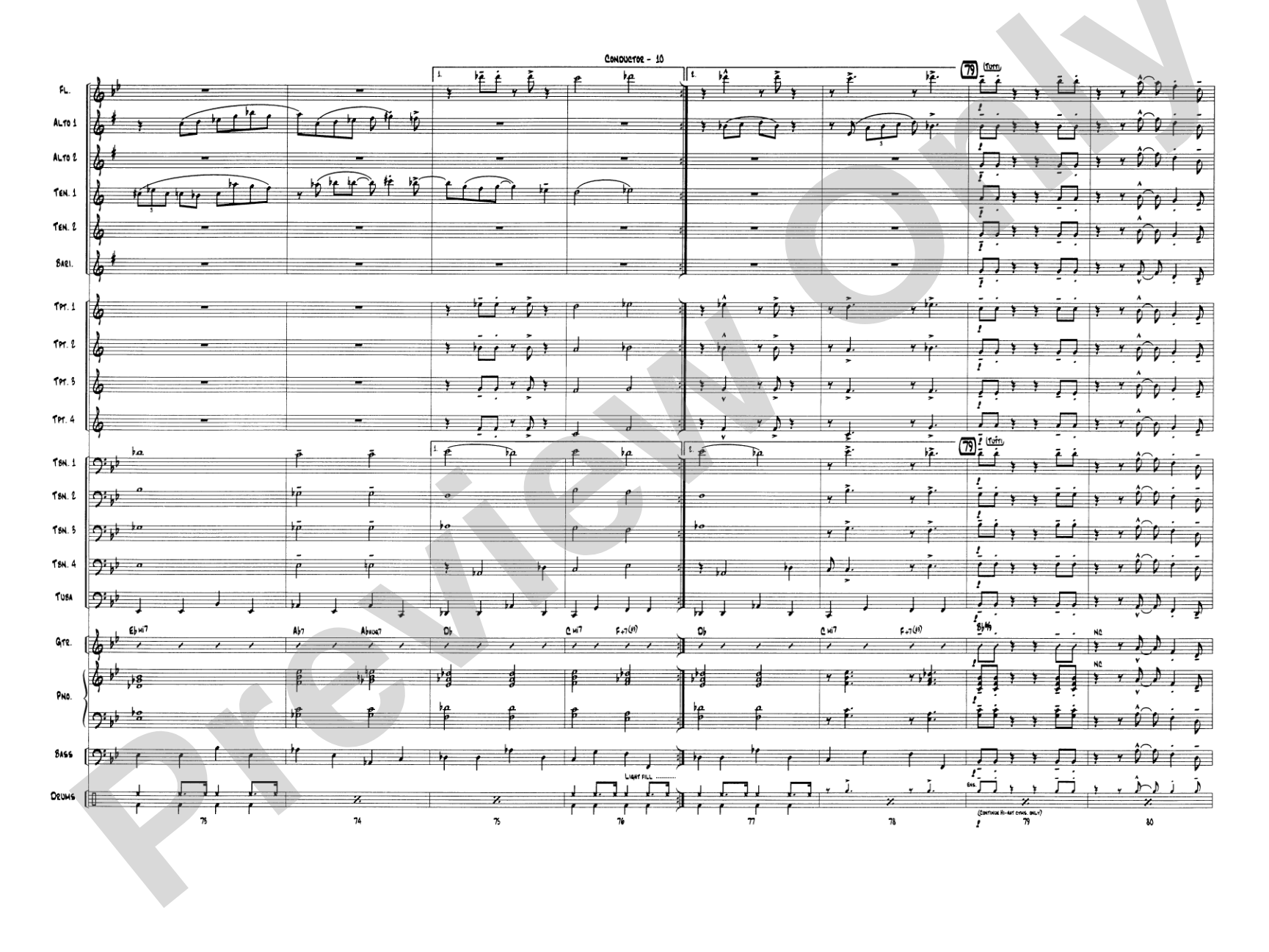 On Green Dolphin Street: Jazz Ensemble Conductor Score & Parts