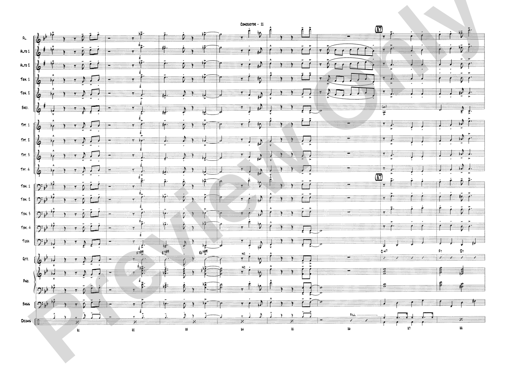 On Green Dolphin Street: Jazz Ensemble Conductor Score & Parts