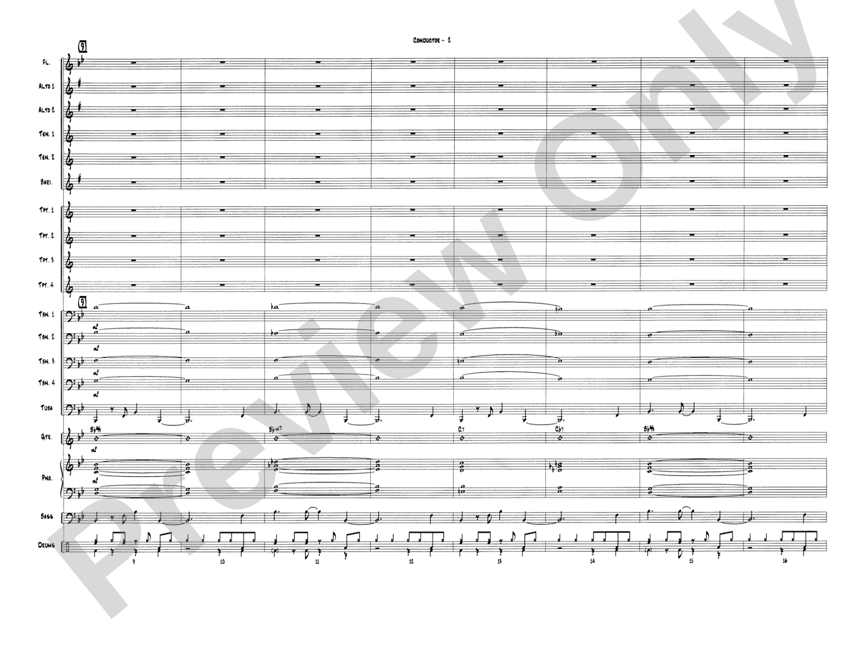 On Green Dolphin Street: Jazz Ensemble Conductor Score & Parts